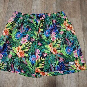 Tropical Floral Papi Swim Shorts Vibrant Beach Floral Loungewear Size Large